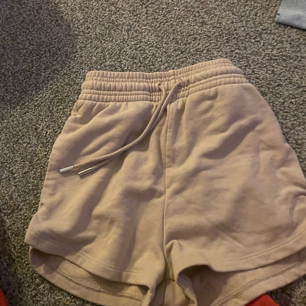 Amazon Tan Athletic Shorts with Elastic Waistband